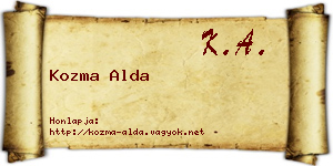 Kozma Alda névjegykártya