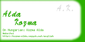 alda kozma business card